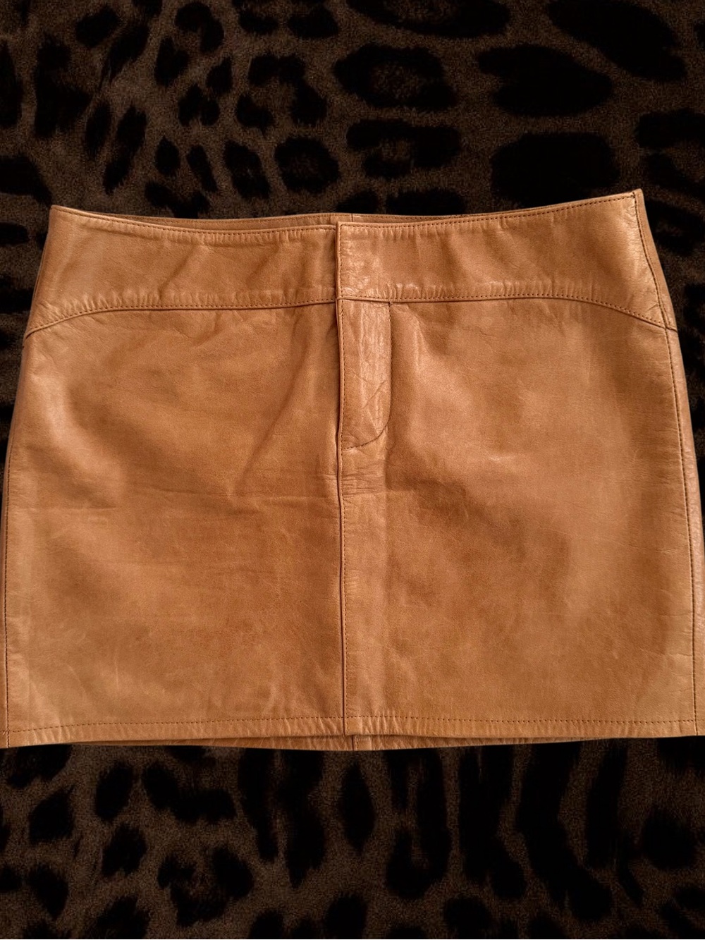 Vintage GAP Cognac Leather Mini Skirt